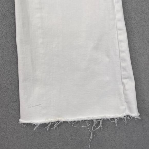 L'Agence Jeans Womens 27 White Flared High Rise Bell Bottom Denim Raw Hem Hippie - Picture 5 of 16